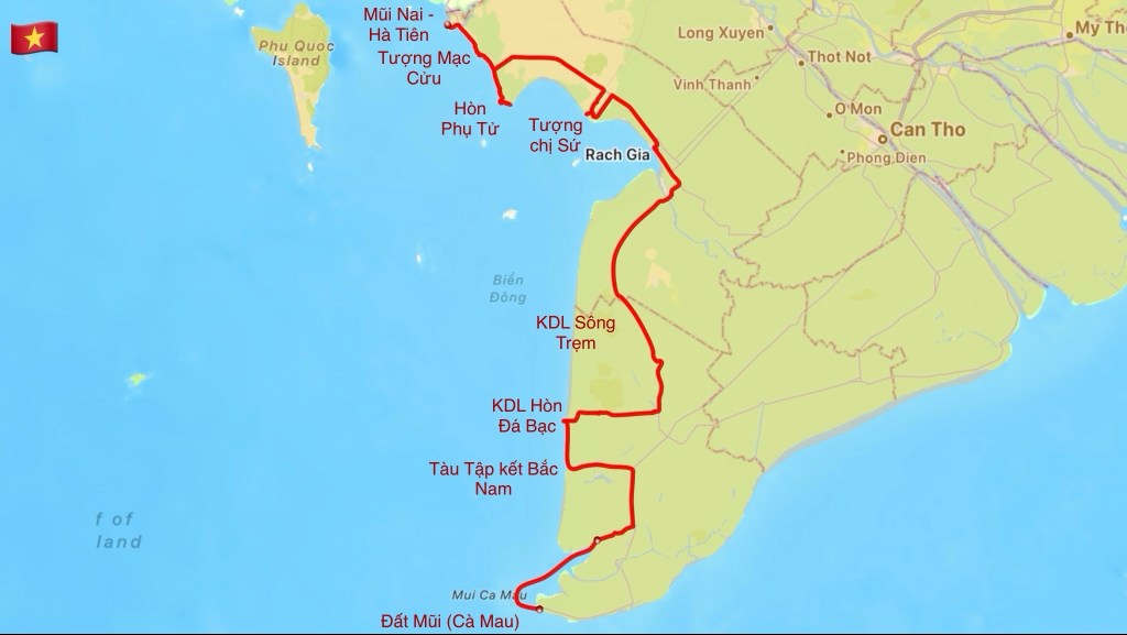 Từ Hà Tiên tới Mũi Cà&nbsp;Mau